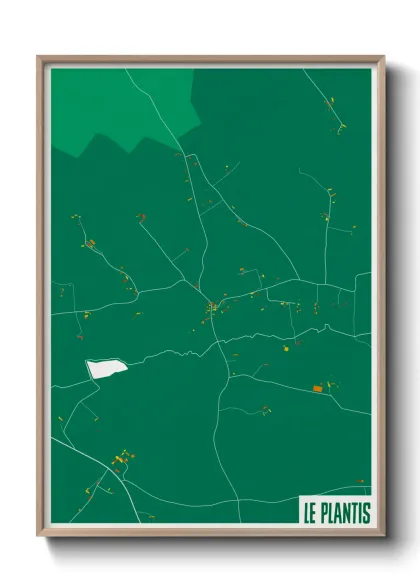 Une affiche de carte sur Le Plantis