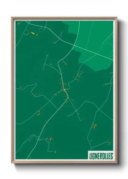 Une affiche de carte sur Lignerolles