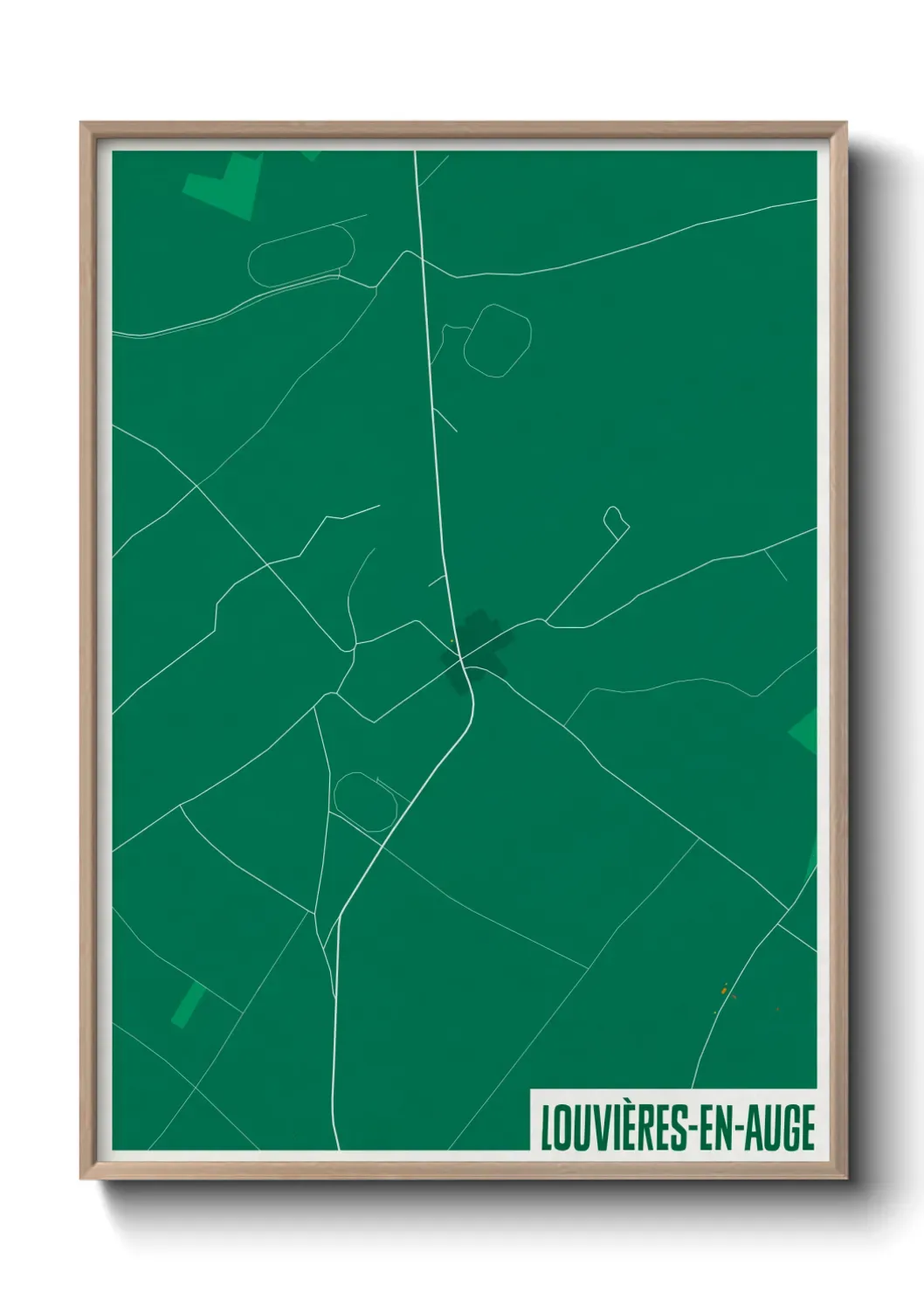 Un poster carte Louvières-en-Auge