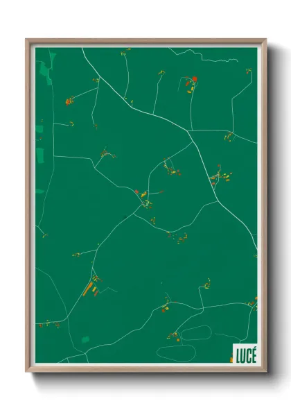 Une affiche de carte sur Lucé