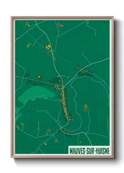 Une affiche de carte sur Mauves-sur-Huisne