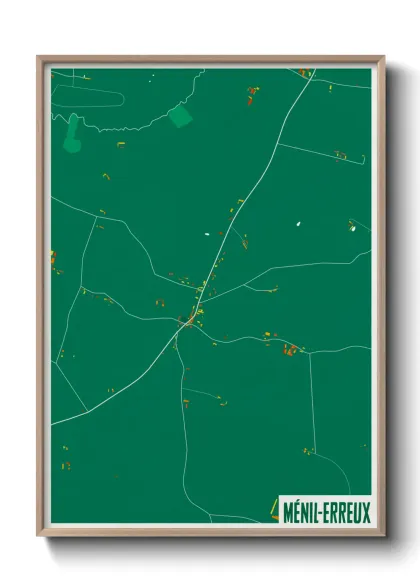 Une affiche de carte sur Ménil-Erreux