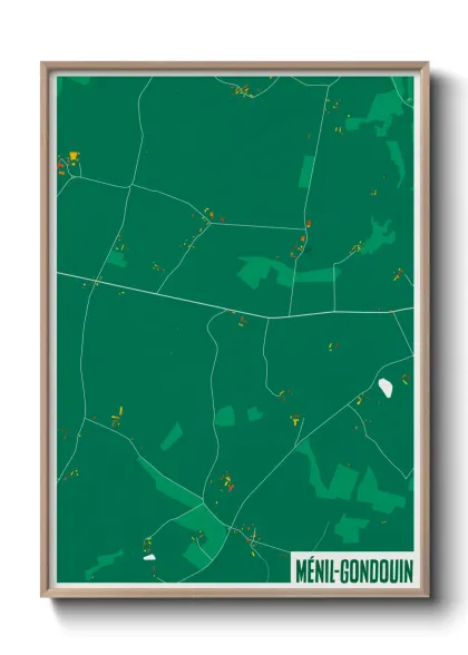 Une affiche de carte sur Ménil-Gondouin