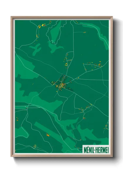 Une affiche de carte sur Ménil-Hermei