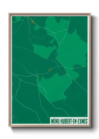 Une affiche de carte sur Ménil-Hubert-en-Exmes