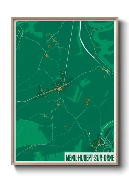 Une affiche de carte sur Ménil-Hubert-sur-Orne