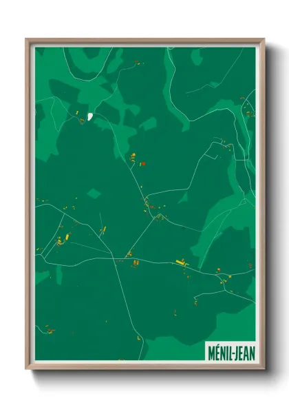 Une affiche de carte sur Ménil-Jean
