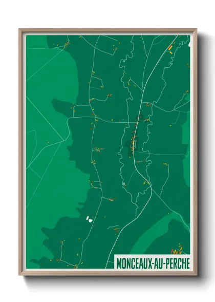 Une affiche de carte sur Monceaux-au-Perche