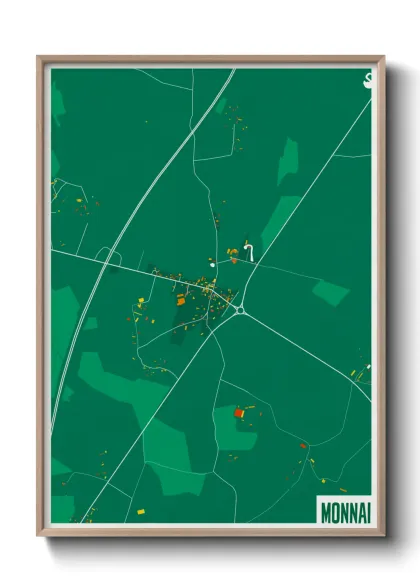 Une affiche de carte sur Monnai