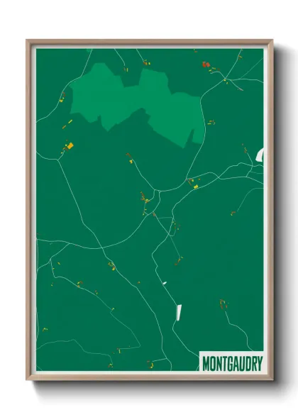 Une affiche de carte sur Montgaudry