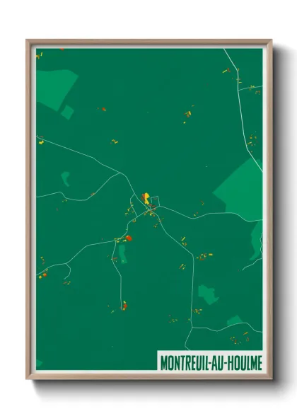 Une affiche de carte sur Montreuil-au-Houlme