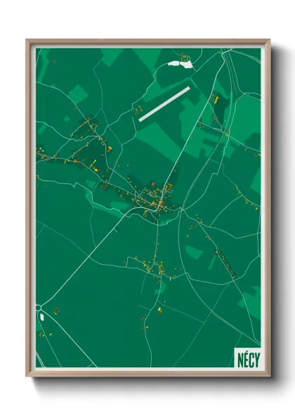 Une affiche de carte sur Nécy