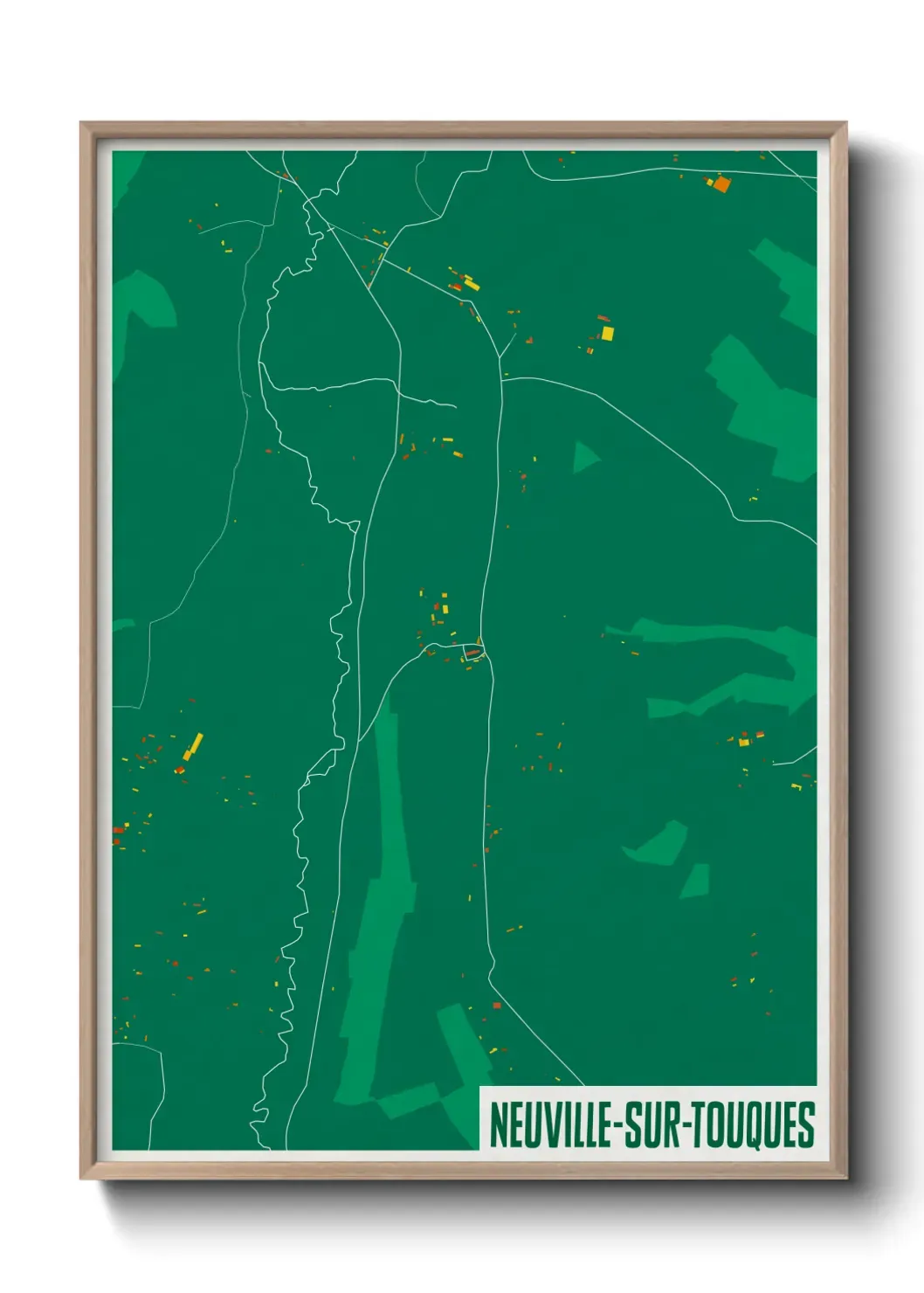 Un poster carte Neuville-sur-Touques