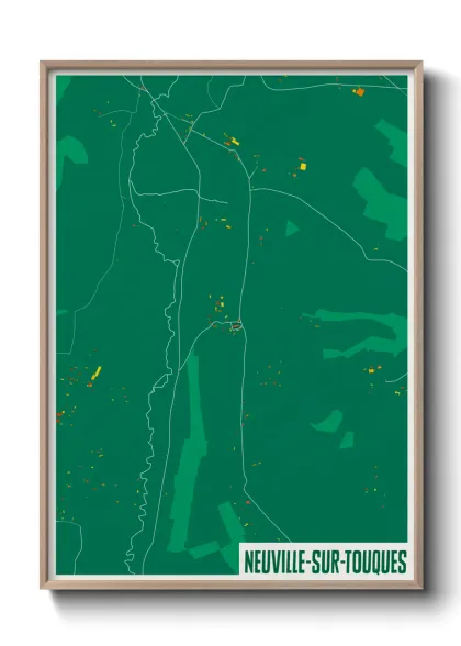 Une affiche de carte sur Neuville-sur-Touques