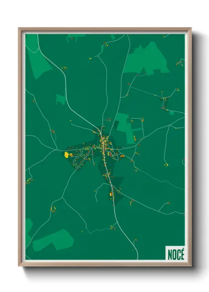 Une affiche de carte sur Nocé