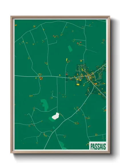 Une affiche de carte sur Passais