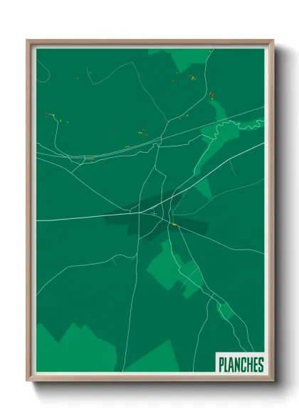 Une affiche de carte sur Planches