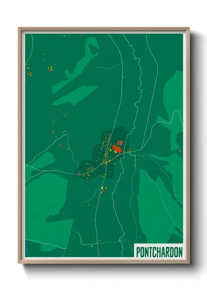 Une affiche de carte sur Pontchardon