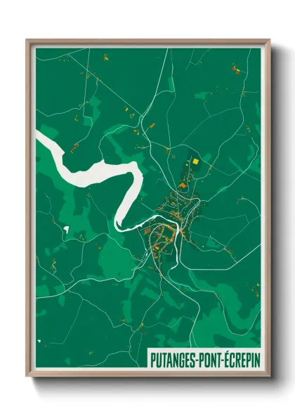 Une affiche de carte sur Putanges-Pont-Écrepin