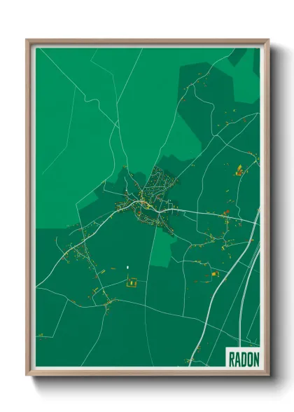 Une affiche de carte sur Radon