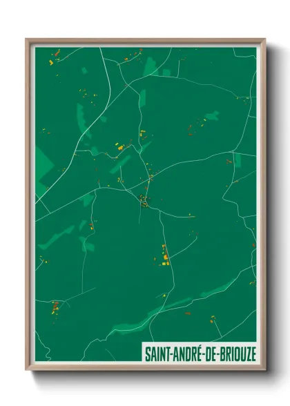 Une affiche de carte sur Saint-André-de-Briouze