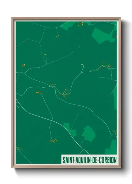 Une affiche de carte sur Saint-Aquilin-de-Corbion