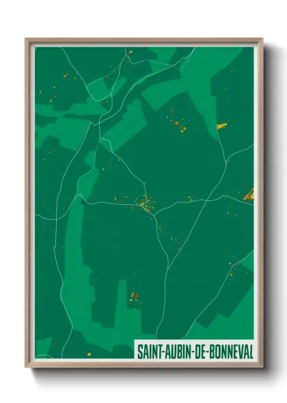 Une affiche de carte sur Saint-Aubin-de-Bonneval