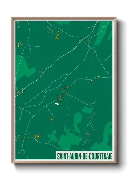 Une affiche de carte sur Saint-Aubin-de-Courteraie