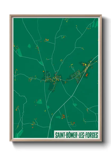 Une affiche de carte sur Saint-Bômer-les-Forges