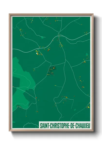 Une affiche de carte sur Saint-Christophe-de-Chaulieu