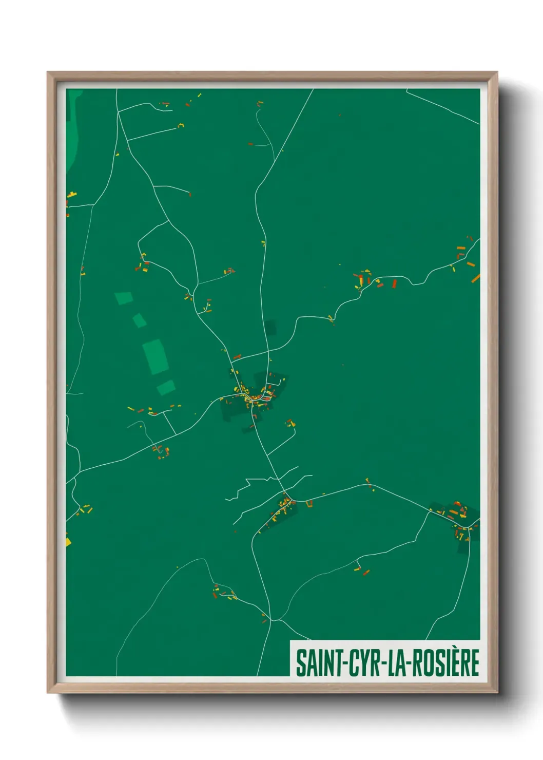 Un poster carte Saint-Cyr-la-Rosière