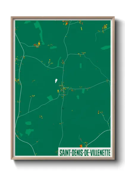 Une affiche de carte sur Saint-Denis-de-Villenette