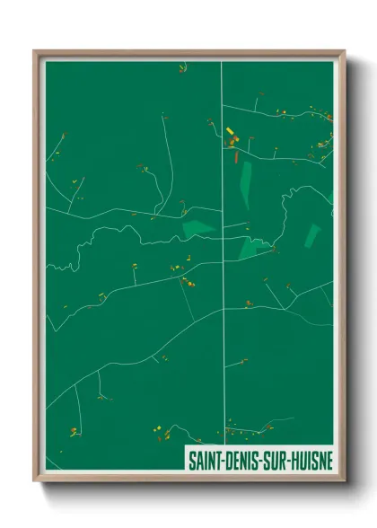 Une affiche de carte sur Saint-Denis-sur-Huisne
