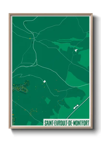 Une affiche de carte sur Saint-Evroult-de-Montfort