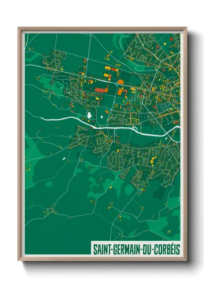 Une affiche de carte sur Saint-Germain-du-Corbéis