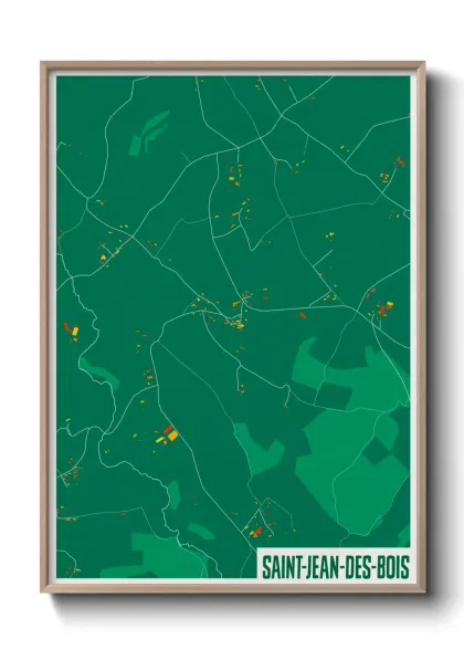 Une affiche de carte sur Saint-Jean-des-Bois