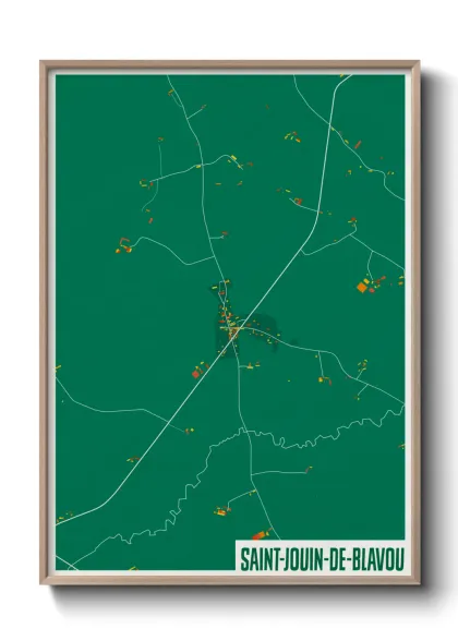 Une affiche de carte sur Saint-Jouin-de-Blavou