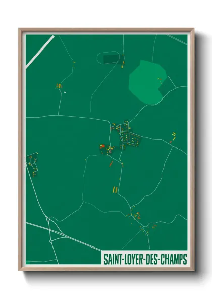 Une affiche de carte sur Saint-Loyer-des-Champs