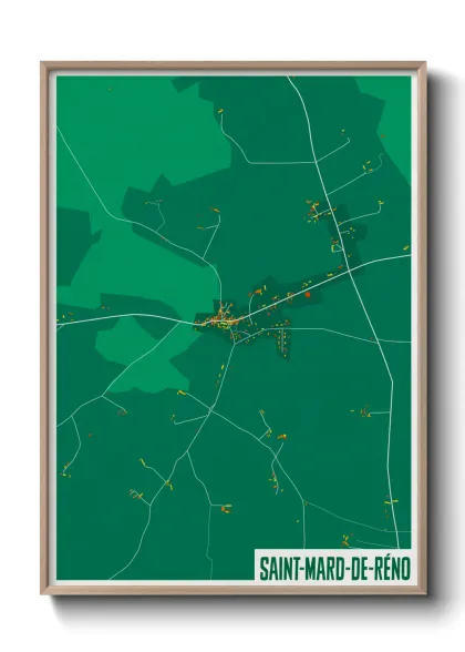 Une affiche de carte sur Saint-Mard-de-Réno