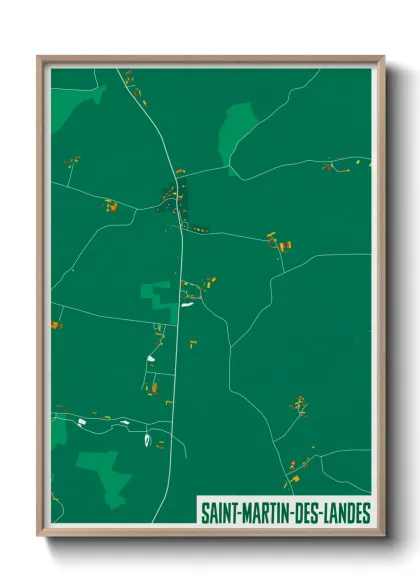 Une affiche de carte sur Saint-Martin-des-Landes