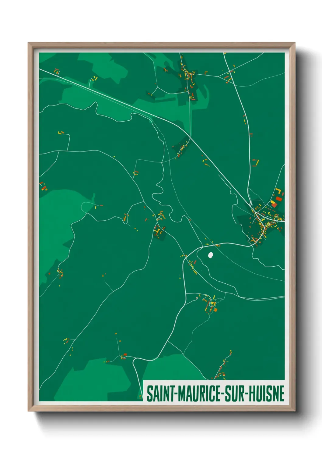 Un poster carte Saint-Maurice-sur-Huisne