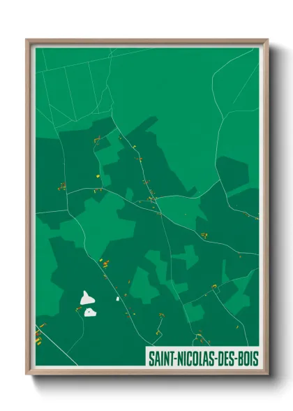 Une affiche de carte sur Saint-Nicolas-des-Bois