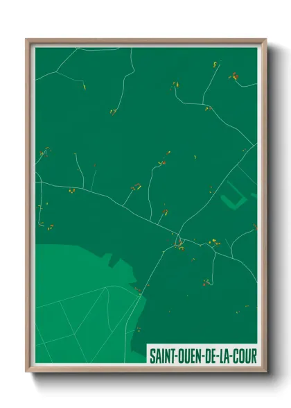 Une affiche de carte sur Saint-Ouen-de-la-Cour