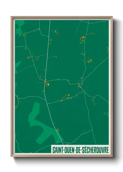 Une affiche de carte sur Saint-Ouen-de-Sécherouvre