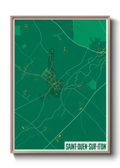 Une affiche de carte sur Saint-Ouen-sur-Iton