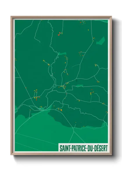 Une affiche de carte sur Saint-Patrice-du-Désert