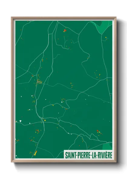 Une affiche de carte sur Saint-Pierre-la-Rivière