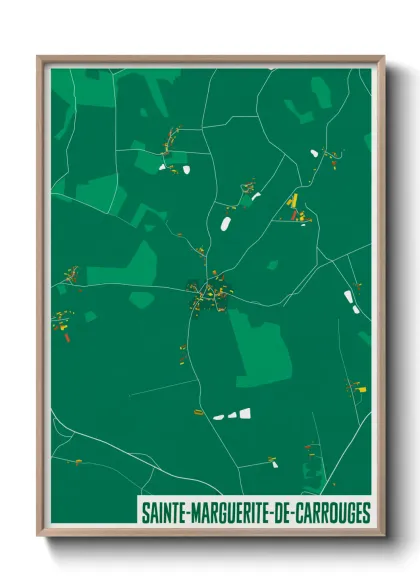 Une affiche de carte sur Sainte-Marguerite-de-Carrouges