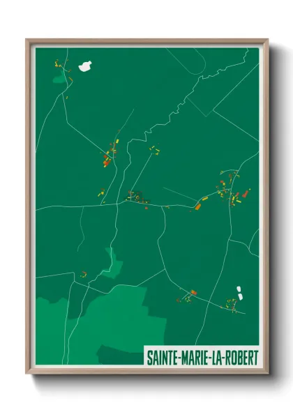 Une affiche de carte sur Sainte-Marie-la-Robert