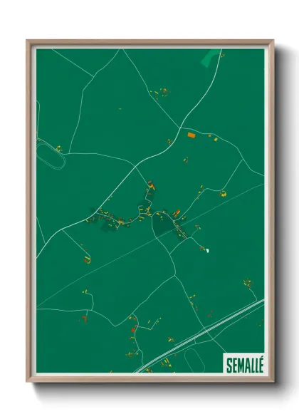 Une affiche de carte sur Semallé